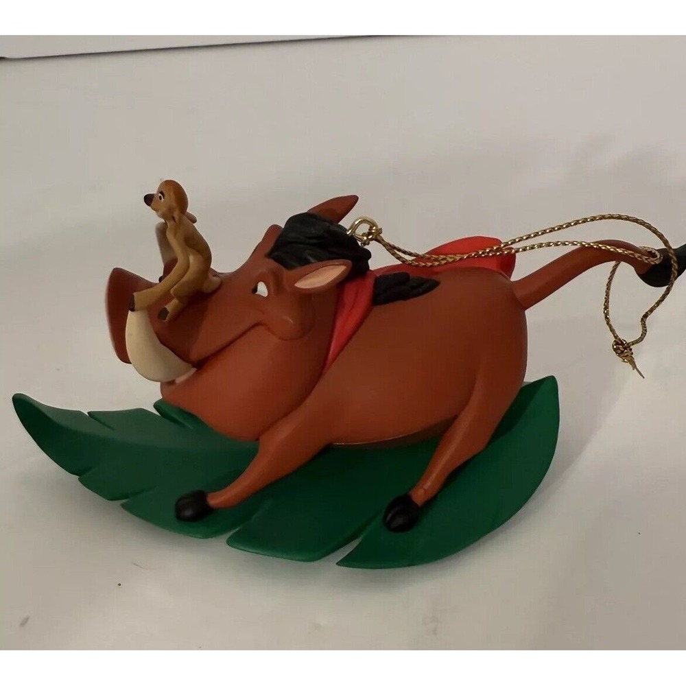 DISNEY GROLIER XMAS ORNAMENT LION KING PUMBAA & TIMON-PRESIDENT's EDITION